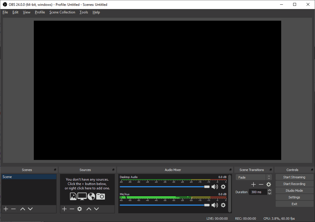 An image of the OBS software