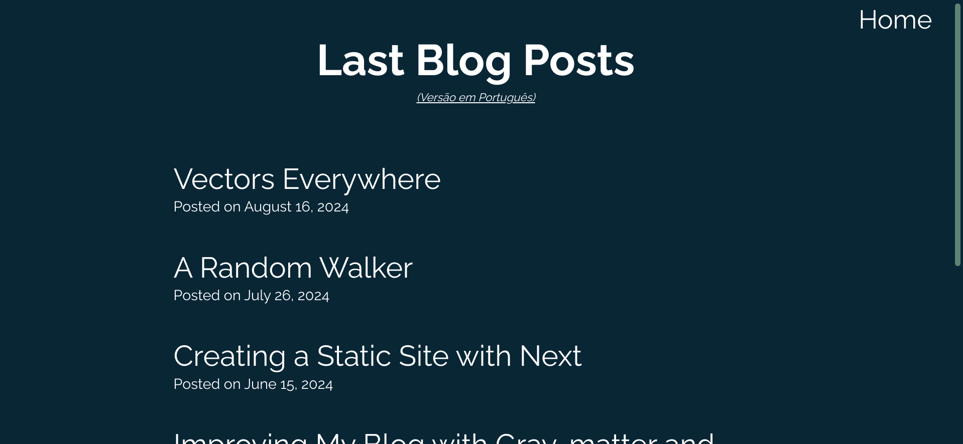 Image of the old blog post listing.